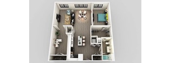 1 Bedroom 1 Bathroom Floor Plan at Edison on the Charles, Massachusetts, 02453