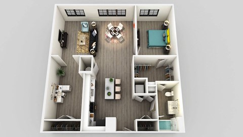 1 Bedroom 1 Bathroom Floor Plan at Edison on the Charles, Massachusetts, 02453