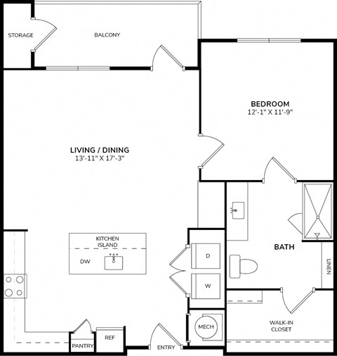 A black and white image of a floor plan for a home.
