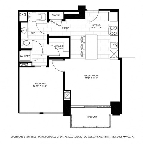 A black and white floor plan of an apartment.