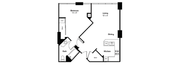 Floorplan A5 with dimensions