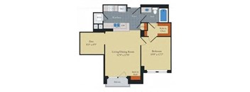 Floorplan at Halstead Tower by Windsor, 4380 King Street, VA 22302