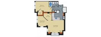 Floorplan at Halstead Tower by Windsor, 4380 King Street, VA 22302
