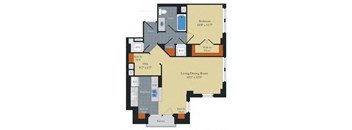 Floorplan at Halstead Tower by Windsor, 4380 King Street, VA 22302