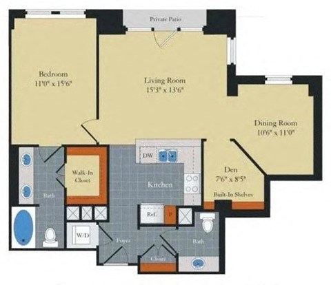Floorplan at Halstead Tower by Windsor, 4380 King Street, VA 22302