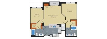 Floorplan at Halstead Tower by Windsor, 4380 King Street, VA 22302