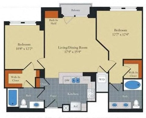 Floorplan at Halstead Tower by Windsor, 4380 King Street, VA 22302