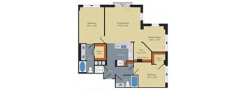 Floorplan at Halstead Tower by Windsor, 4380 King Street, VA 22302