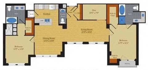 Floorplan at Halstead Tower by Windsor, 4380 King Street, VA 22302
