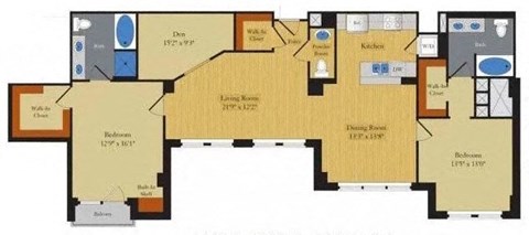 Floorplan at Halstead Tower by Windsor, 4380 King Street, VA 22302
