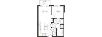 a floor plan of a bedroom apartment