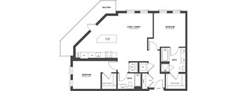 a floor plan of a bedroom apartment