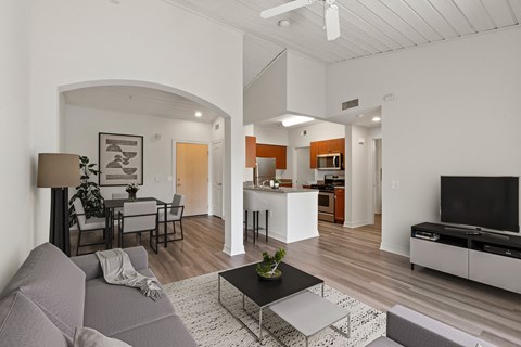 Living room at Windsor Main Place, Orange, California