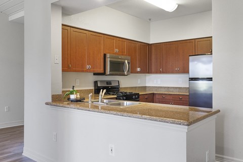 Kitchen at Windsor Main Place, Orange, California