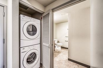 a washer and dryer in a laundry room