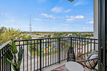 Luxurious Balcony at Windsor Ludlam Trail, an apartment complex in Miami, FL.