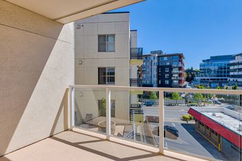 Private balcony at Tera Apartments, 528 Central Way, WA