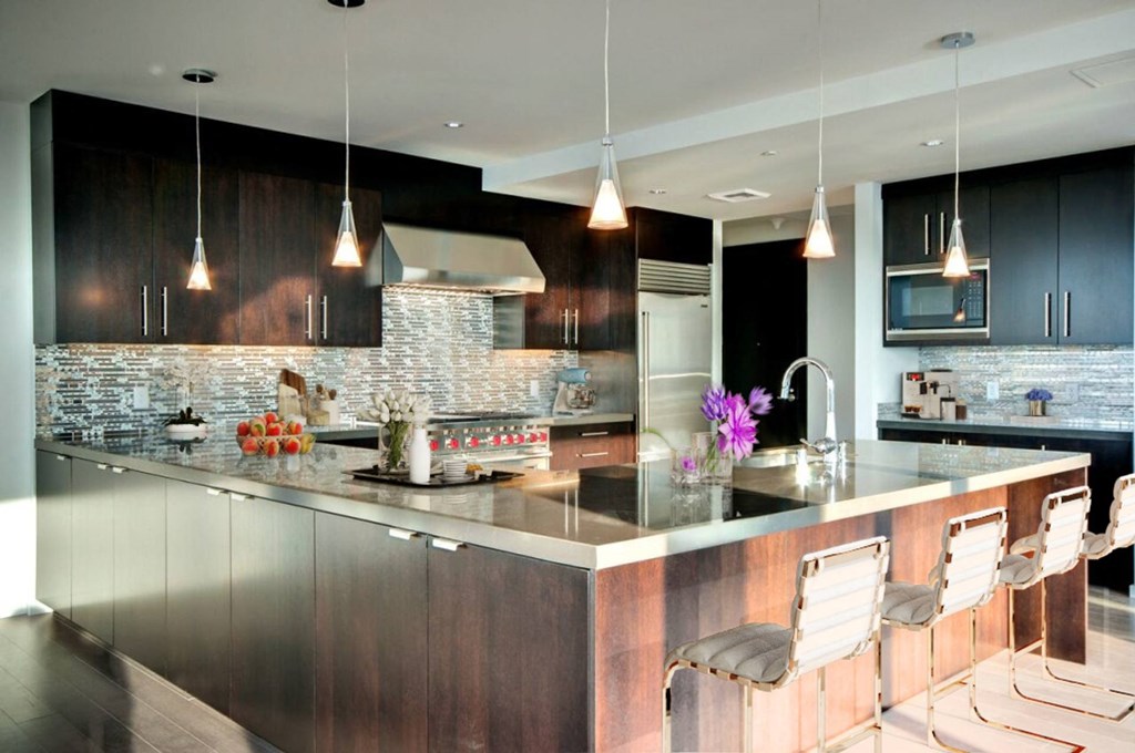 High-end appliances and finishes Penthouse N3103 Kitchen at The Bravern, Bellevue, Washington