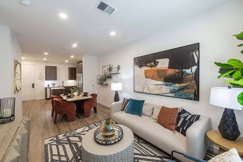Open concept floor plan with large and inviting windows at Windsor Rancho PQ in San Diego 92129