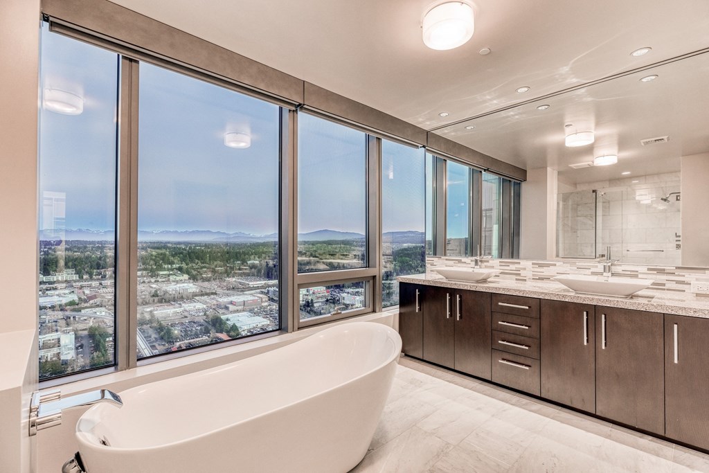 Double with soaking tub Double vanity with soaking tub at The Bravern