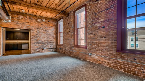 Historic brick walls with 8' windows at Jack Flats by Windsor, Massachusetts, 02176