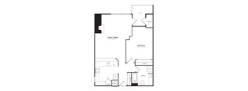 A1 - 1 Bedroom Floor Plan at Windsor Juanita Bay Apartments in Kirkland, WA
