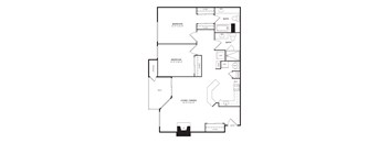 B2 - 2 Bedroom Floor Plan at Windsor Juanita Bay Apartments in Kirkland, WA