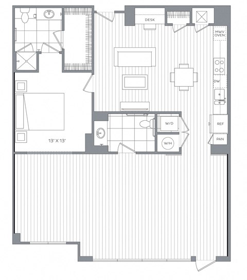 LW3 Live Work Floor Plan at Platt Park by Windsor, Denver, CO, 80210