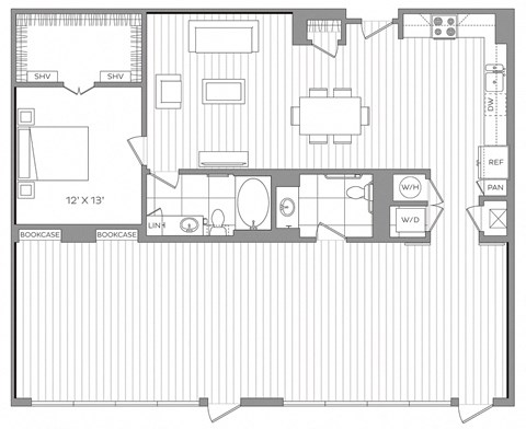 LW5 Live Work Floor Plan at Platt Park by Windsor, Denver, CO