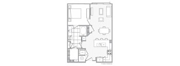 B Floor Plan at Windsor Mystic River, Medford, Massachusetts
