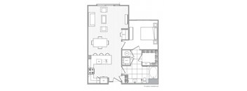 E Floor Plan at Windsor Mystic River, Medford, MA, 02155