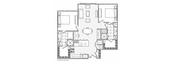 K Floor Plan at Windsor Mystic River, Medford, MA, 02155