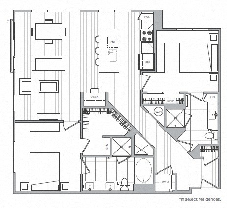 N Floor Plan at Windsor Mystic River, Medford, 02155