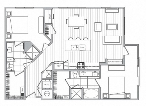 O Floor Plan at Windsor Mystic River, Medford, Massachusetts