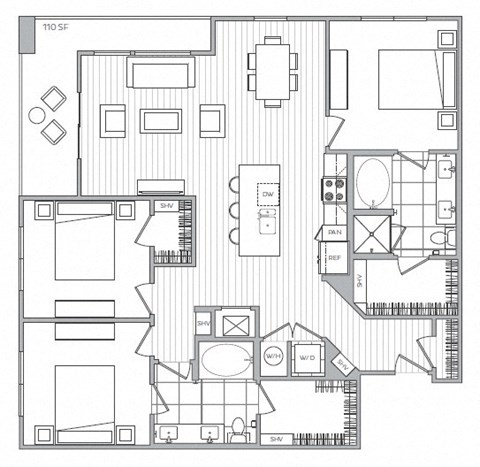P Floor Plan at Windsor Mystic River, Massachusetts