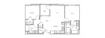 Floor plan at Malden Station by Windsor, Fullerton, CA