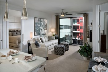 Spacious Living Room With Private Balcony Spacious Living Room With Private Balcony at The Encore by Windsor, Atlanta, GA, 30339 - Photo Gallery 3