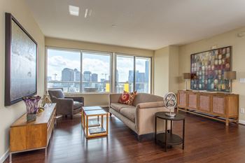 Hardwood style floors at The Monarch by Windsor, Austin, TX
