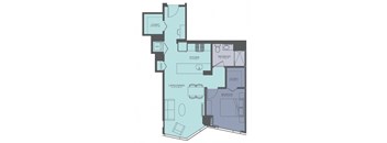 Floor Plan at Moment, Chicago, IL 60611