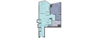 Floor Plan at Moment, Chicago, IL 60611