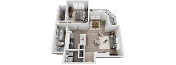 1 bedroom 1 bathroom floor plan C at Windsor Addison Park, North Carolina