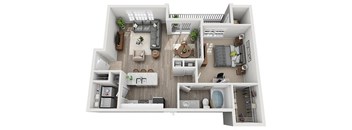 1 bedroom 1 bathroom floor plan F at Windsor Addison Park, Charlotte, NC