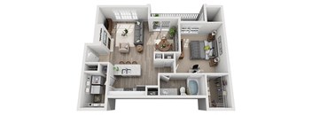 1 bedroom 1 bathroom floor plan Hat Windsor Addison Park, Charlotte, North Carolina