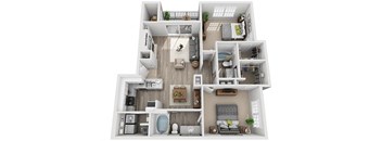 1 bedroom 1 bathroom floor plan Lat Windsor Addison Park, Charlotte, NC, 28269
