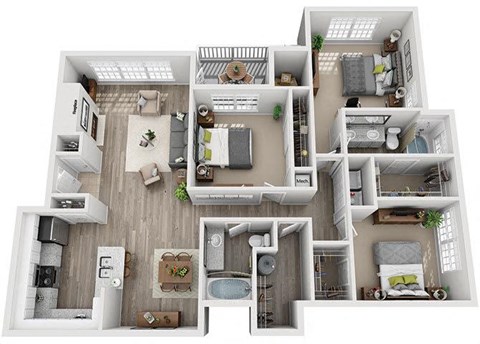 3 bedroom 2 bathroom floor plan Fat Windsor Addison Park, North Carolina