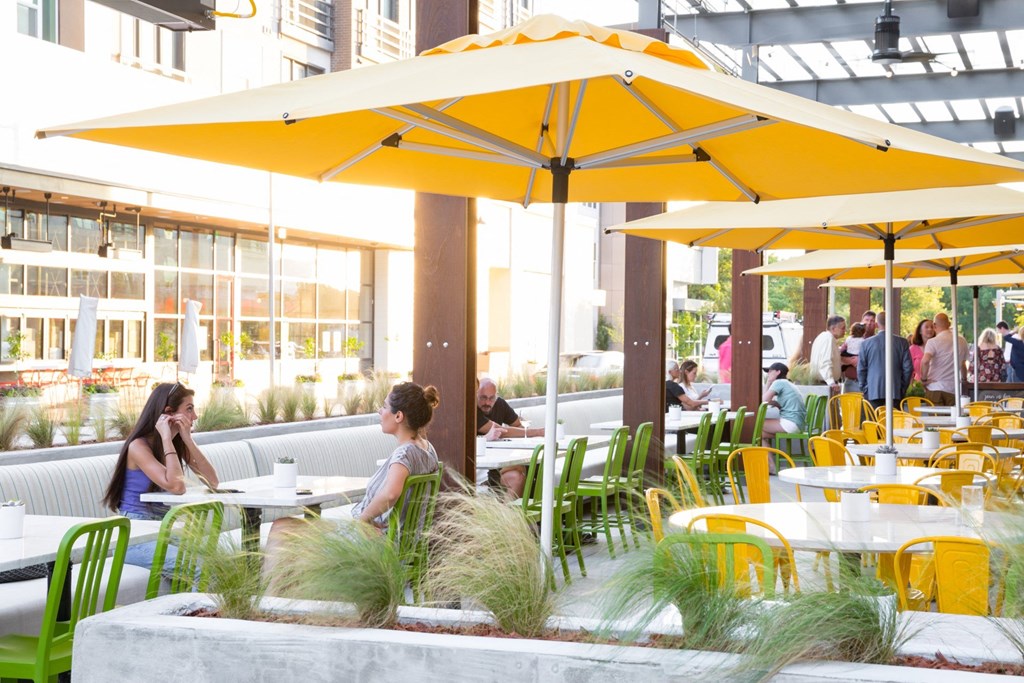 Dining at Legacy West is near Windsor Lakeyard District, an apartment community in North Dallas