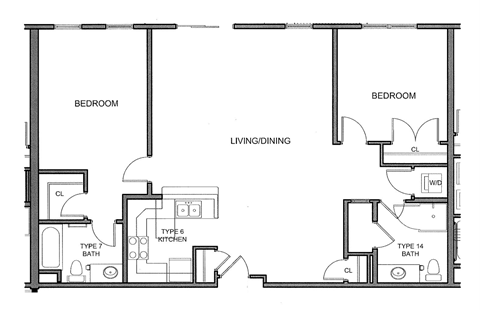 the floor plan for the second floor of the tower block