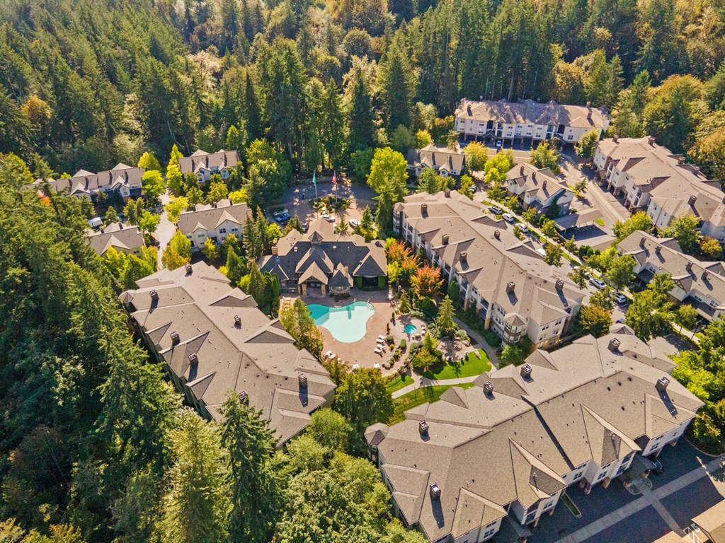 Aerial View at The Estates at Cougar Mountain, Issaquah, Washington