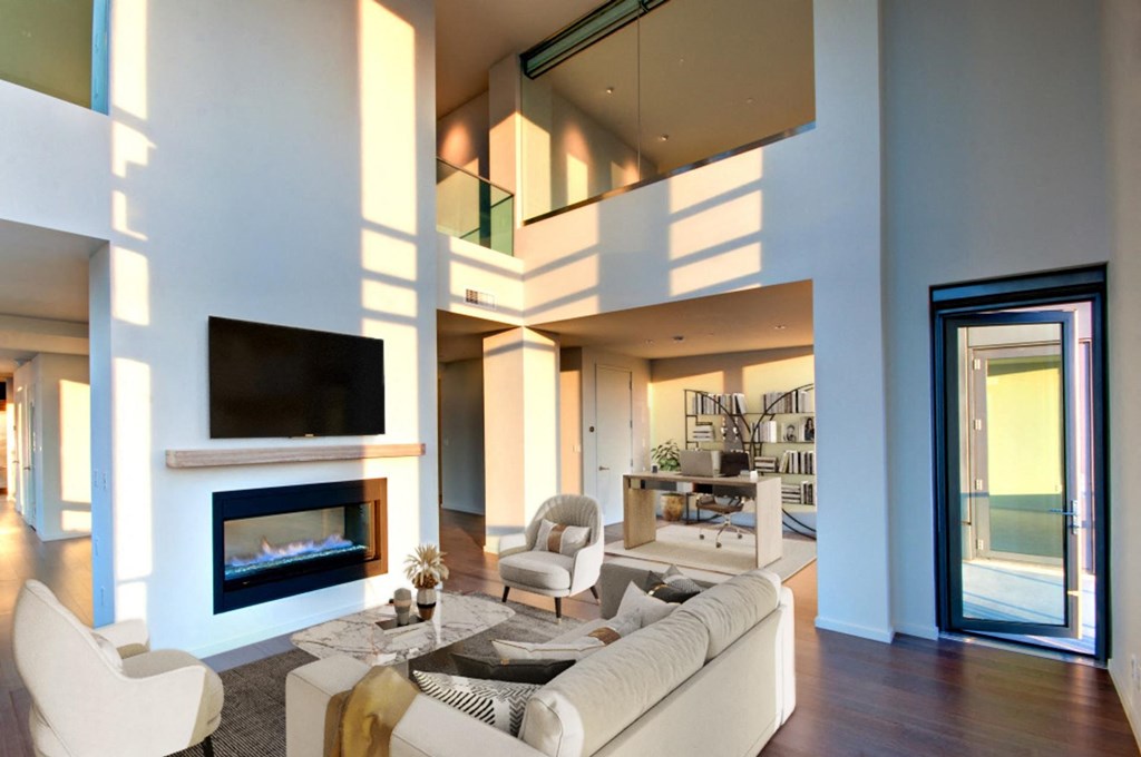 4,797 SF Penthouse N3103 Living Room at The Bravern, Bellevue, Washington