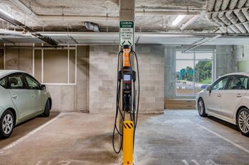 Electric Charging Station inside Parking Lot
